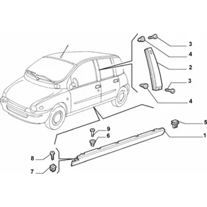 MODANATURA ESTERNA SINISTRA FIAT MULTIPLA 735256571 - Imagen 1 de 1