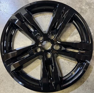2020-2024 FORD EXPLORER XLT # 449BLK 18" GLOSS BLACK WHEEL SKIN NEW X 1 CAP - Picture 1 of 2