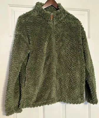 i.b.diffusion Green Lightweight Long Sleeve Full Zip Sherpa Jacket Size S NWT - Image 1 of 4