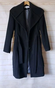 Calvin Klein Wool Blend Full Long Length Coat Women's Size 2 Charcoal Grey - Picture 1 of 12