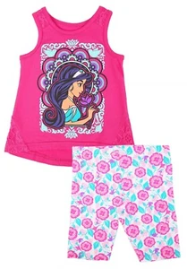 Disney Princess Girls Princess Jasmin 2pc Biker Short Set Size 2T 3T 4T 4 5 - Picture 1 of 1