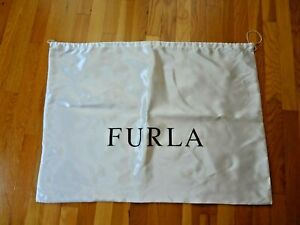 New Furla White Satin Large Dust/Storage Bag with Drawstring