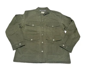NWOT Men’s Huckberry Flint and Tinder Waxed Military Jacket Green/Brown Large - Picture 1 of 6