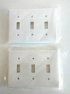 Placas de pared de placa de palanca blanca estándar de 2 piezas, cableado de cobre de 3 velocidades 2141 W - Imagen 1 de 5