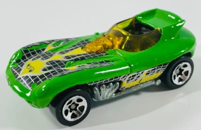 1998 Green Cat-A-Pult Hot Wheels Super Launcher Car Yellow Windshield Thailand - Image 1 of 4
