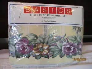 Vintage Twin Sheet Set Purple Floral "Victoria" New! - Picture 1 of 7