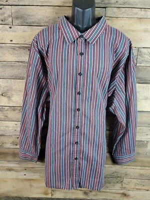 Camisa Roaman's Abotonada Hombre Talla 4XL Rayas Multicolor Pecho:66" Longitud: 31" Foto 1 de 4