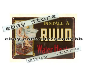 rectangular metal wall decor Ruud Water Heater metal tin sign - Picture 1 of 4