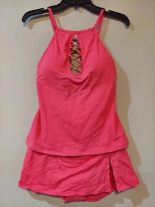 Womens BLEU ROD BEATTIE Scoop Top Skirted Watermelon Pink Tankini Swim Suit Sz6 - Picture 1 of 4