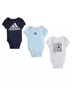 ADIDAS Baby Boys or Baby Girls Short Sleeve Bodysuits 3Months , Pack of 3 - Picture 1 of 1