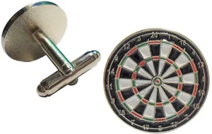 High Quality Dartboard Round Dart Board Darts Player Fan Metal Enamel Cufflinks - Picture 1 of 2
