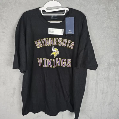 Новая с ярлыками мужская черная футболка Minnesota Vikings Fanatics NFL размер 2XL - Изображение 1 из 4