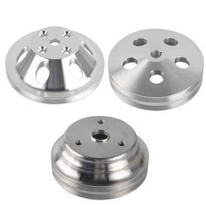 ALU Long Water Pump 1G / Crankshaft 2G / Power Steering 2G Pulley Kit for SBC - Picture 1 of 10