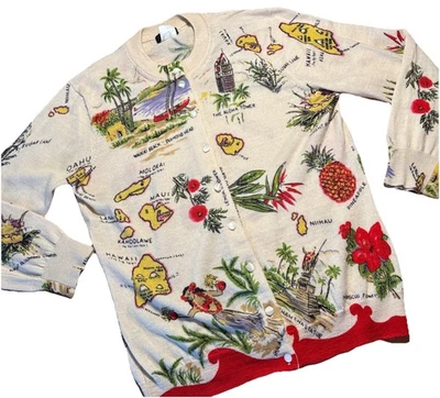 Rare J Crew Jackie Cardigan Sweater Vintage S Hawaii  - Image 1 of 4