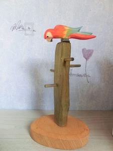 Ostheimer Figuren Rarität aus Sammlung Papageienbaum Stütz Baum Papagei rot - Bild 1 von 9