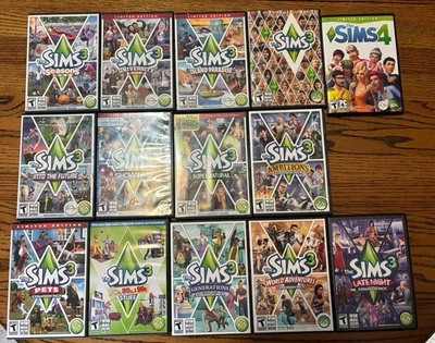 The Sims 3 PC Win Mac DVD-ROM Game + 12 Expansion Packs Games & Sims 4 All Work - Image 1 of 4