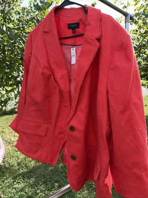Chaqueta Blazer Talbots Para Mujer Roja/Naranja/Coral Deshilachada Talla 22w Con Etiquetas De Colección Foto 1 de 3