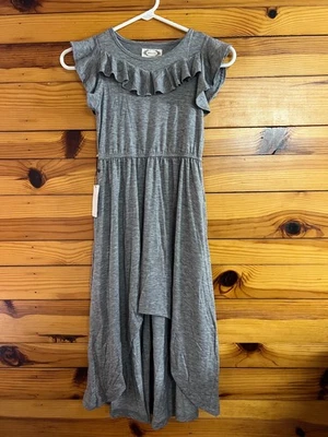 Nuevo con etiquetas Vestido Mia Joy Joyfilm Gris Jaspeado Nyla Niñas Alto-Lo Volantes Talla 6 Foto 1 de 3