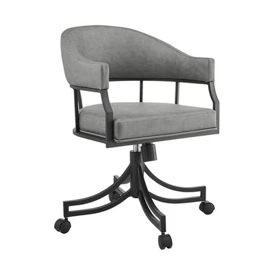 Tibet Swivel Rolling Gray Dining Chair - Image 1 of 4