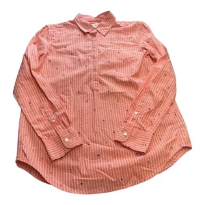 GAP Boyfriend Fit Multicolor Shirt Women’s Size XS 1/4 Button - Picture 1 of 7