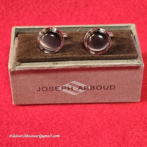 Vintage men’s Joseph Abboud Stone Like Designer Quality Cuff Links With Box - Picture 1 of 3