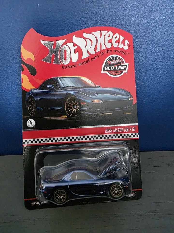 Coche de juguete fundido a presión azul Mazda RX-7 R1 1993 2025 exclusivo Hot Wheels RLC EN MANO Foto 1 de 1