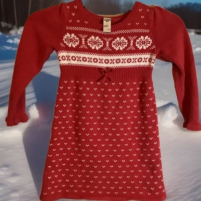 Osh Kosh Sz 5 Holiday / Winter Dress, Long Sleeve, Knit - Image 1 of 4