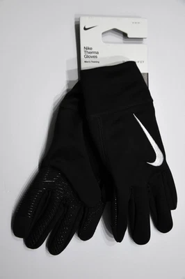 NUEVO CON ETIQUETAS Nike Therma-FIT Entrenamiento Para hombres Medianos Negros Guantes Compatibles con Pantalla Táctil Foto 1 de 4