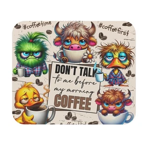 Alfombrilla de ratón colorida con temática de café | Diseño de animales peculiares | Almohadilla para jugadores - Imagen 1 de 5