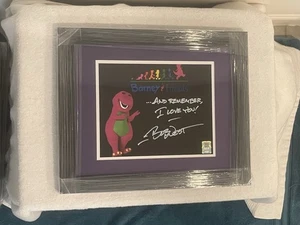 BOB WEST BARNEY THE DINOSAUR 8x10 Photo  Framed Signed Official Pix COA - Picture 1 of 5