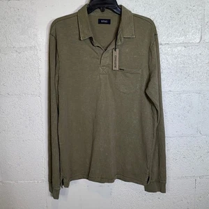 Top polo Buffalo David Bitton Kimmy manga larga para hombre con bolsillo verde mediano $70 - Imagen 1 de 9
