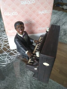Piano afroamericano masculino de colección 1996 Enesco Hallelujah toca cosas favoritas - Imagen 1 de 11