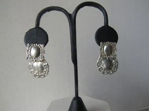 Vintage SE 925 Sterling Silber Thailand Ohrringe Concho Look - Bild 1 von 6