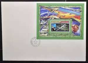 DJIBOUTI 1987 Air France CONCORDE Jet Plane Avition Souvenir Sheet on FDC - Picture 1 of 4