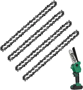 Catena Mini Motosega 6 Pollici Confezione da 4, Catena Guida di Ricambio per Motoseghe Senza Fili - Foto 1 di 10