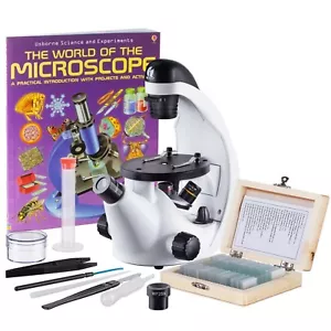 IQCrew Science Discovery Series Inverted Microscope w 25 Prepared Slides & Book - Picture 1 of 5