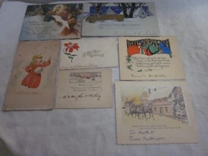 Lote de 7 tarjetas de Navidad vintage años 30 a una cara, año nuevo, coche antiguo en relieve - Imagen 1 de 15