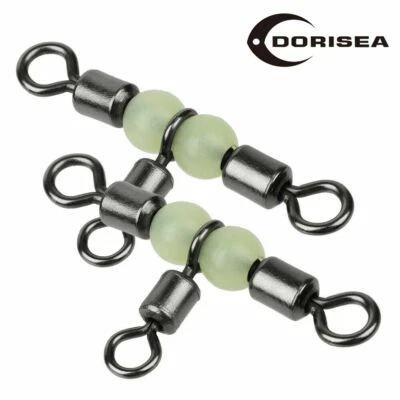 20/50/100 Pcs 3-Way Fishing Swivel Connector T-Turn Swivels Bass Luminous Beads - Image 1 of 4