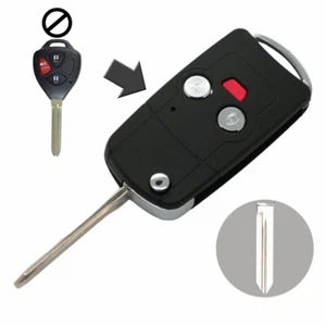 Reacondicionamiento de carcasa de llave abatible para TOYOTA Camry 4Runner RAV4 Matrix Venza Yaris Remote 3 B - Imagen 1 de 3