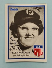 1995/96 Fritsch AAGPBL Helen "Nordie" Nordquist Signed Auto #143 Card Inscribed
