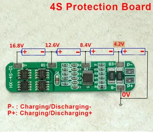 4A-5A PCB BMS Protection Board for 4 Packs 18650 Li-ion lithium Battery Cell 4S - Picture 1 of 3