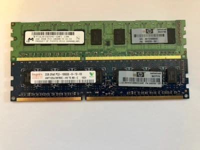 Genuine HP 4GB Server RAM Kit Samsung 2x 2GB 2Rx8 PC3-10600E ECC DDR3 RDIMM - Image 1 of 4