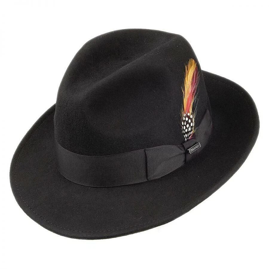 Chapéu Fedora Jaxon Hats Pinch Crown lã esmagável feltro - Imagem 1 de 1