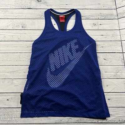 Camiseta deportiva Nike sin mangas espalda de corredor para mujer XS azul negra Foto 1 de 4
