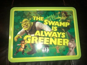 Shrek Fun Lunch Box Aquarius Tin DreamWorks Donkey Swamp Is Always Greener Puss - Picture 1 of 1