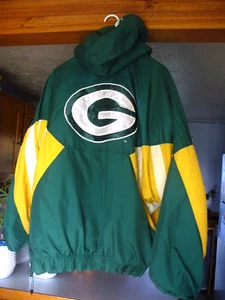 VTG 90s GREEN BAY PACKERS STARTER PRO LINE JACKET XXL HOOD - Picture 1 of 10