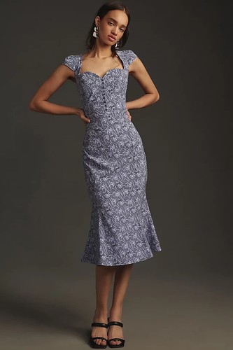 VALENTINO Abito nuovo con etichette Anthropologie The Cecily Fit&Flare Sweetheart taglia Plus 1x viola 9B413