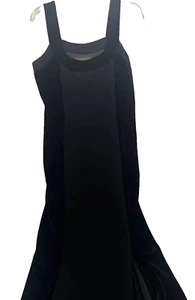 Vestido negro YL by Yair para mujer talla 12 aterciopelado paneles laterales correas formal elástico - Imagen 1 de 8