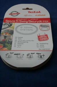 GENUINE TEFAL 220mm PRESSURE COOKER RUBBER GASKET SEAL X9010101 SECURE 5 SWING - Picture 1 of 4