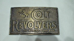 Colt Revolvers Belt Buckle The World's Right Arm Lewis Belt Buckles of Chicago - Picture 1 of 6